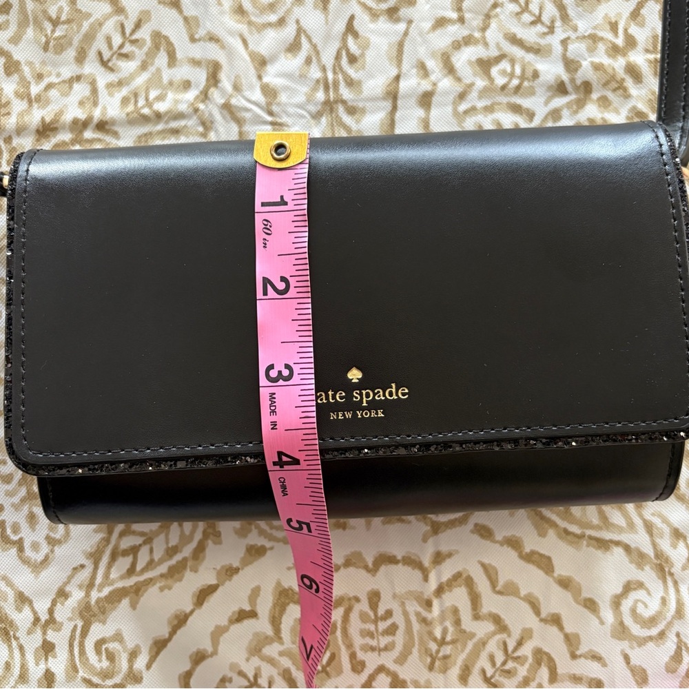Kate Spade Black Crossbody Bag with glitter edging - Picture 11 of 14